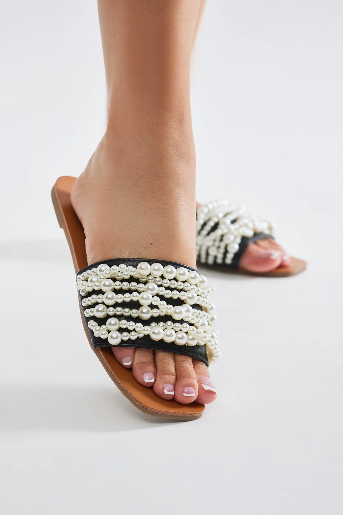 Feeling Pearly Flat Sandals - Black sold by Fashion Nova product image thumbnail 2