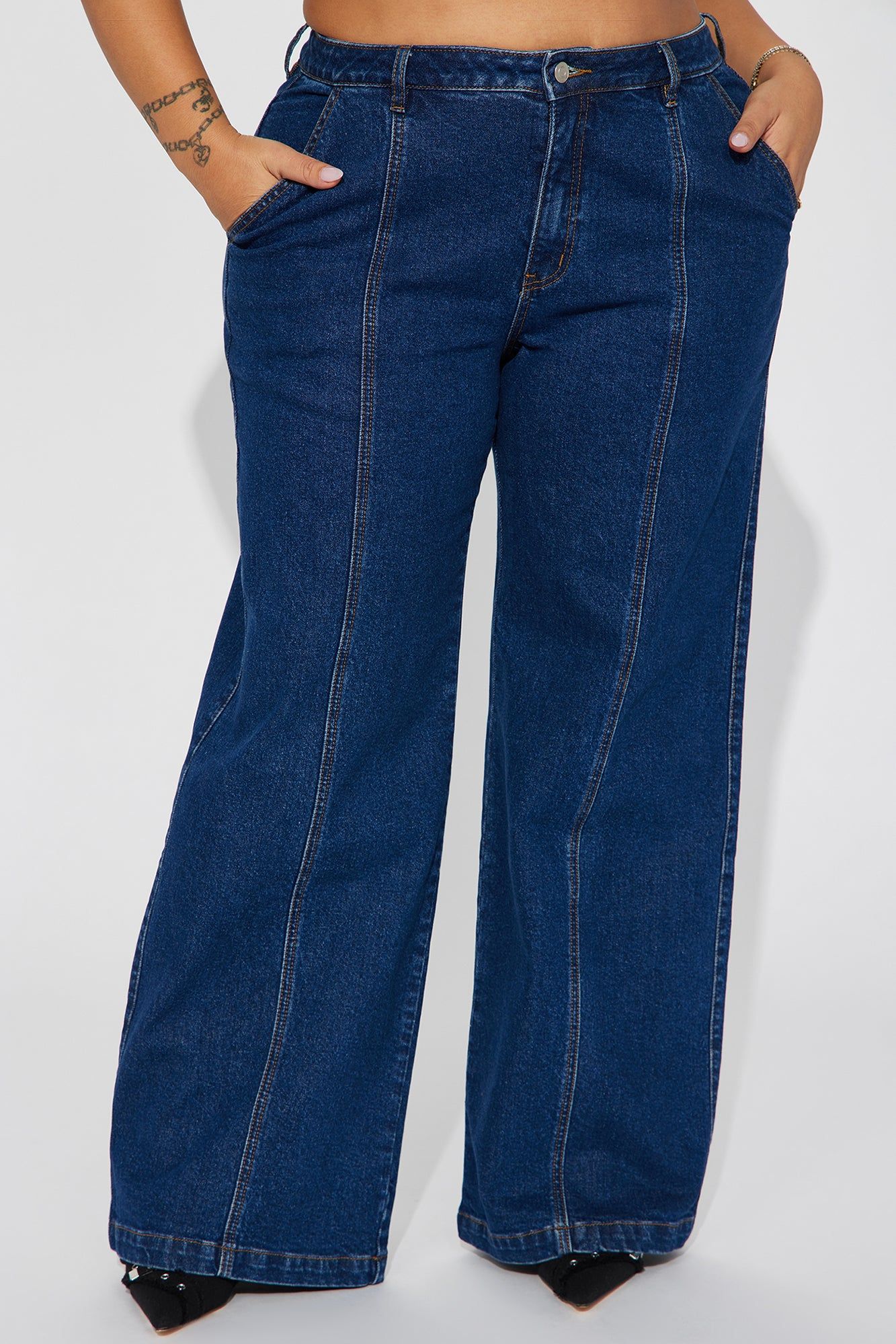 Feel The Connection Wide Leg Jeans - Dark Wash sold by Fashion Nova product image thumbnail 5