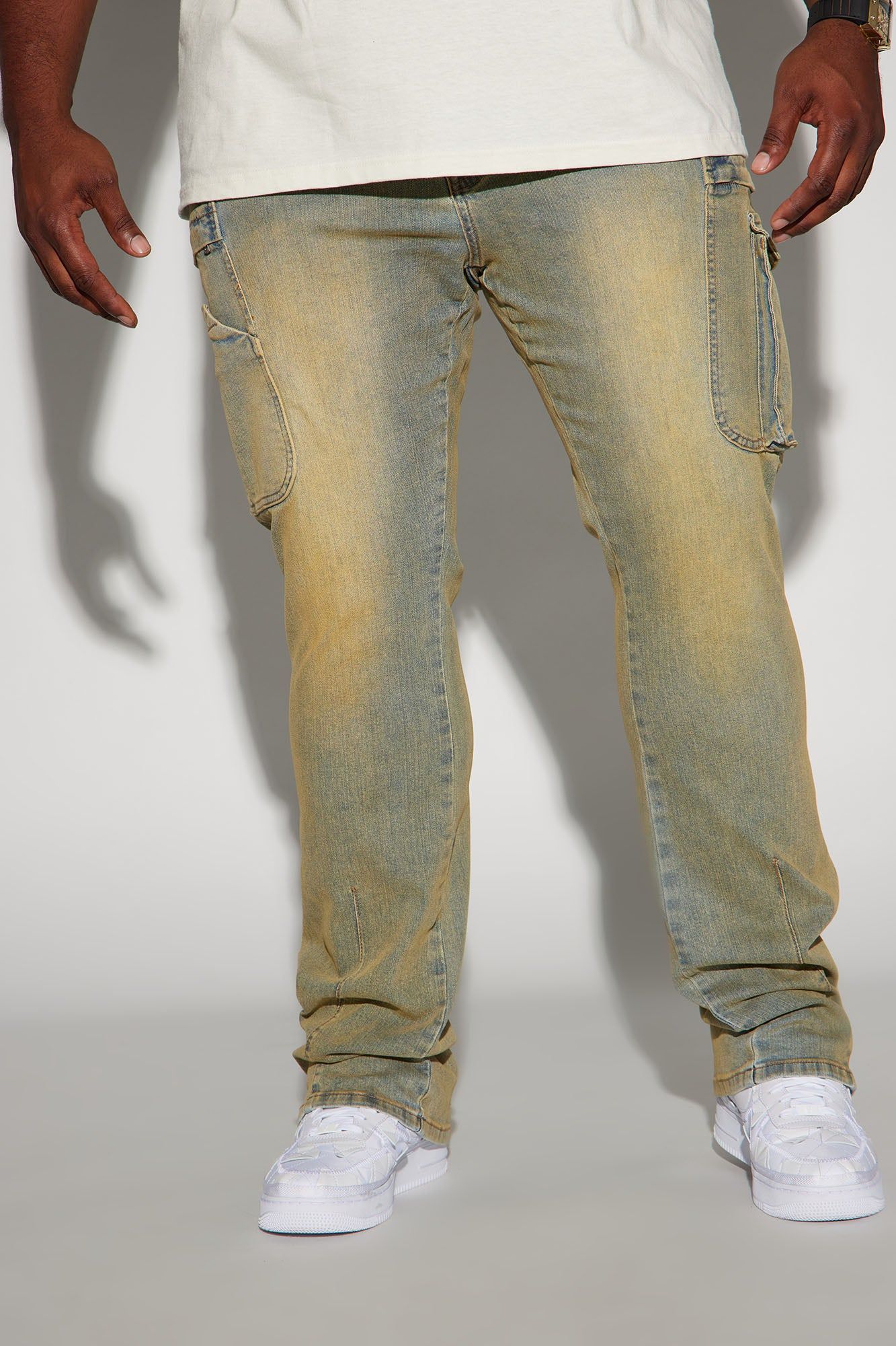 On A Good One Stacked Skinny Flare Jeans - Vintage Blue Wash sold by Fashion Nova product image thumbnail 2