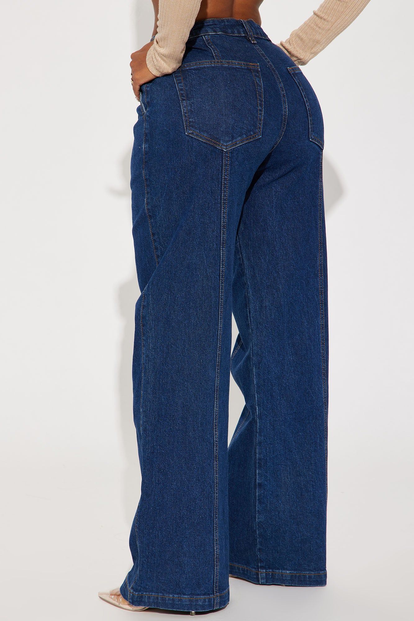 Feel The Connection Wide Leg Jeans - Dark Wash sold by Fashion Nova product image thumbnail 3