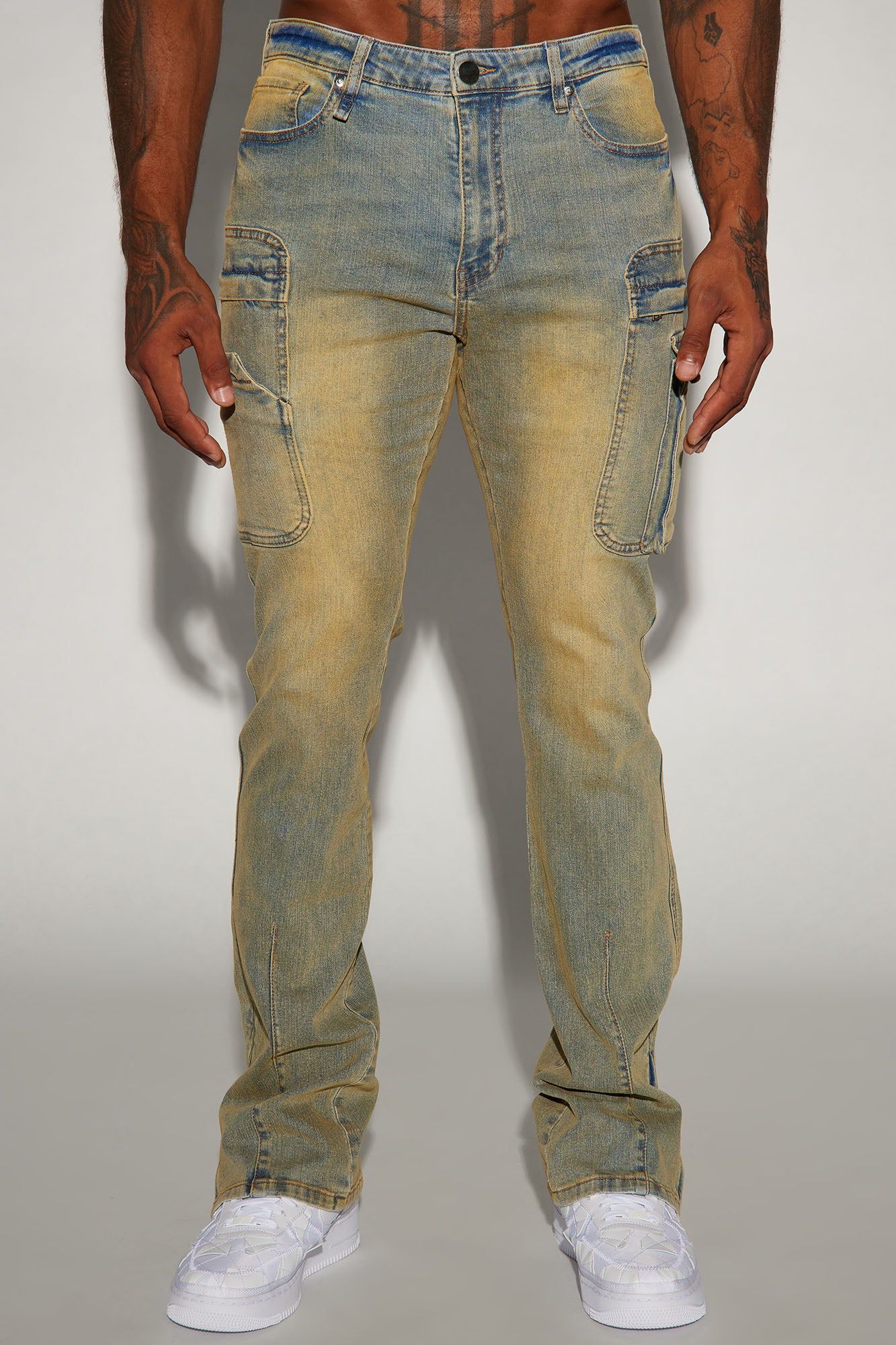 On A Good One Stacked Skinny Flare Jeans - Vintage Blue Wash sold by Fashion Nova product image thumbnail 4