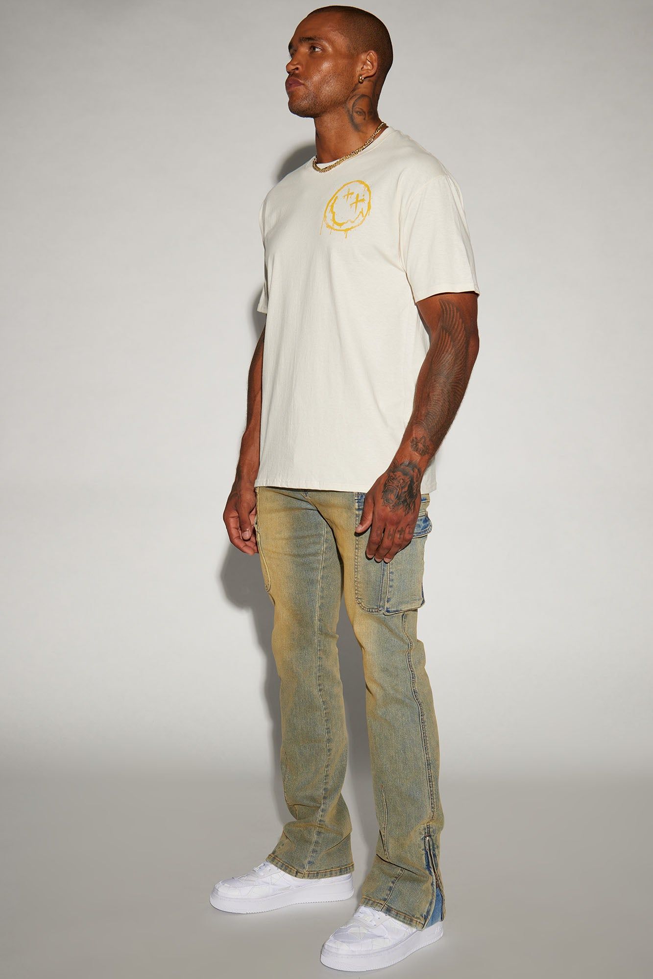 On A Good One Stacked Skinny Flare Jeans - Vintage Blue Wash sold by Fashion Nova product image thumbnail 3