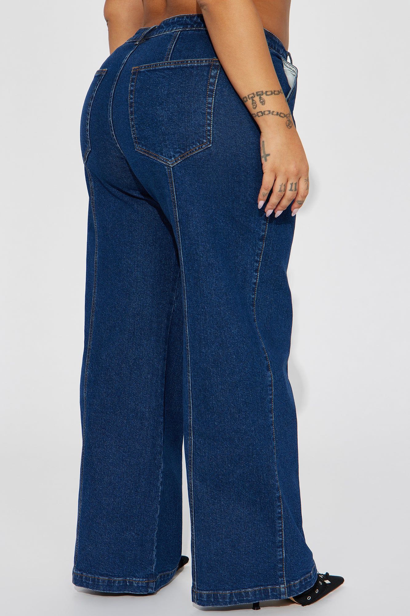 Feel The Connection Wide Leg Jeans - Dark Wash sold by Fashion Nova product image thumbnail 6
