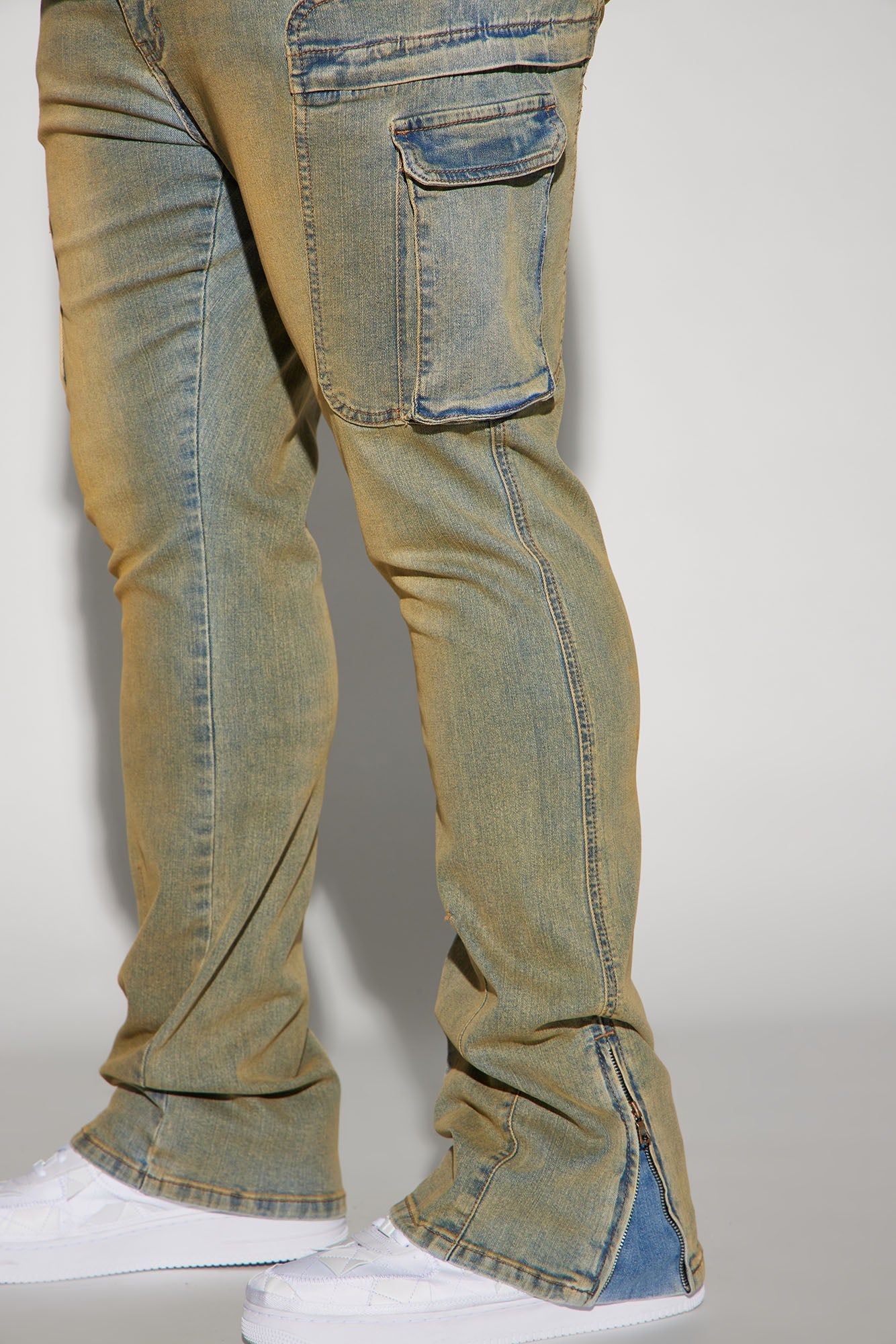 On A Good One Stacked Skinny Flare Jeans - Vintage Blue Wash sold by Fashion Nova product image thumbnail 8