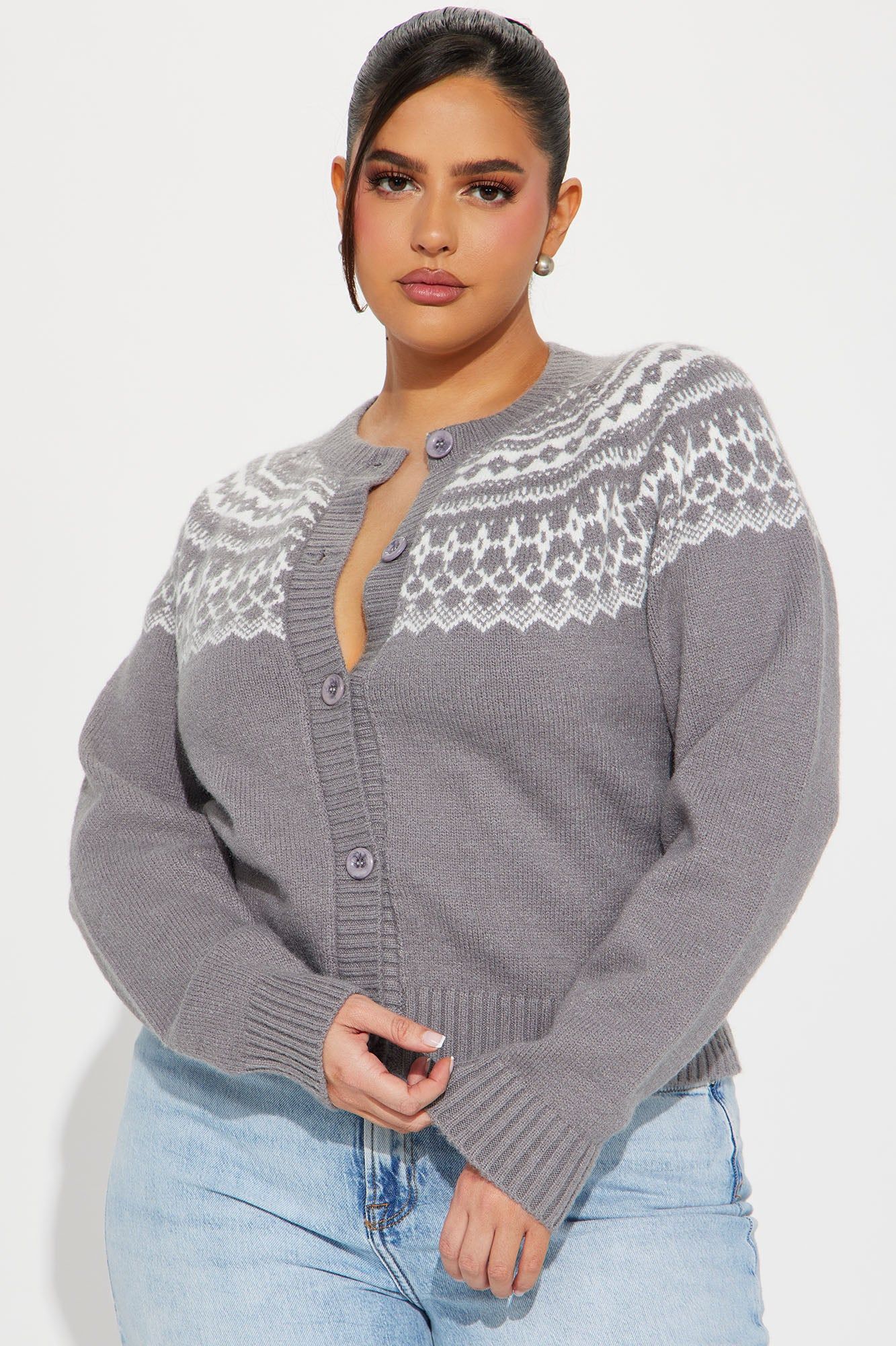 Noelia Cardigan - Grey/combo sold by Fashion Nova product image thumbnail 4
