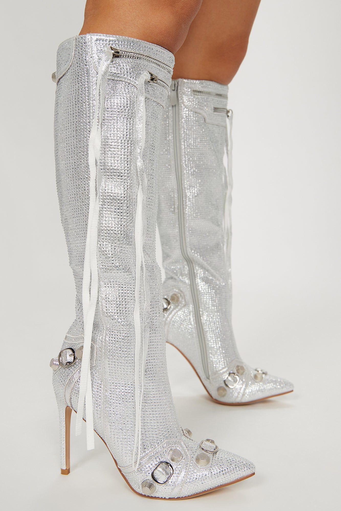 Sending My Best Heeled Boots - Silver sold by Fashion Nova product image thumbnail 3