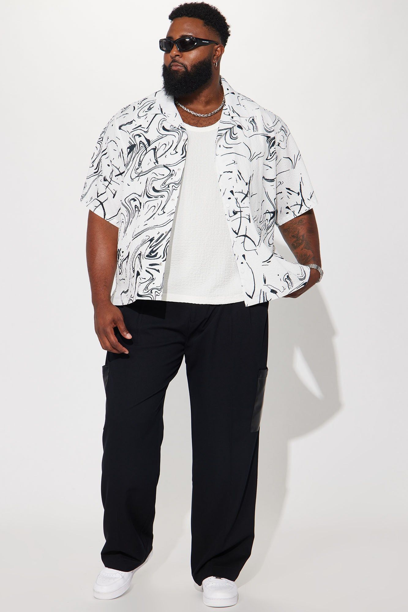 Great Mistakes Button Up Shirt - White/combo sold by Fashion Nova product image thumbnail 6