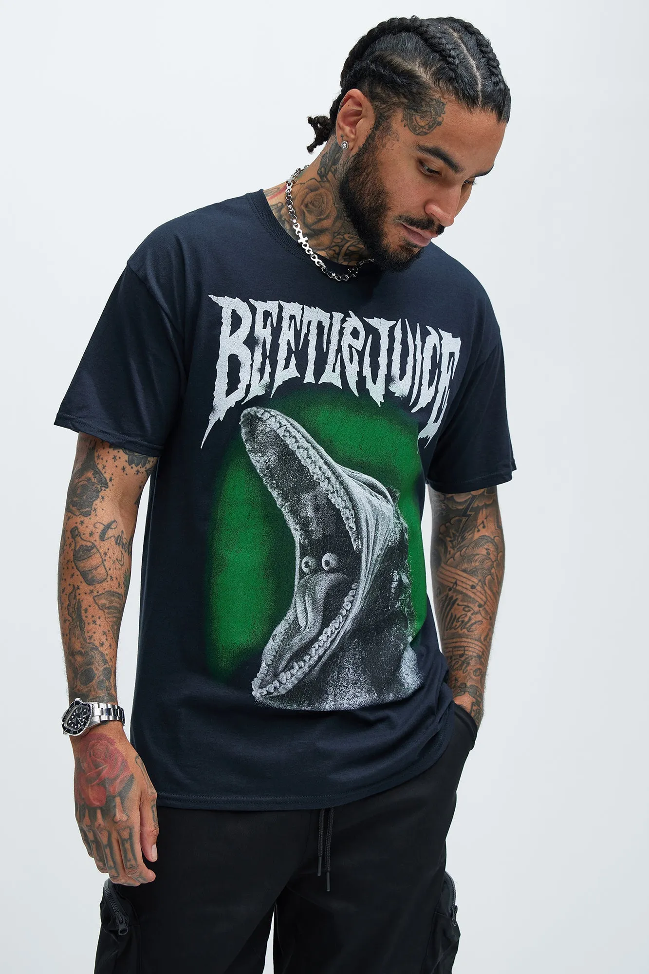 Beetle Juice Barbara Short Sleeve Tee - Black sold by Fashion Nova