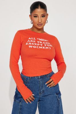 All Men Are Trash Tee - Red sold by Fashion Nova