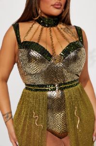 Snake Queen 3 Piece Costume Set - Gold sold by Fashion Nova