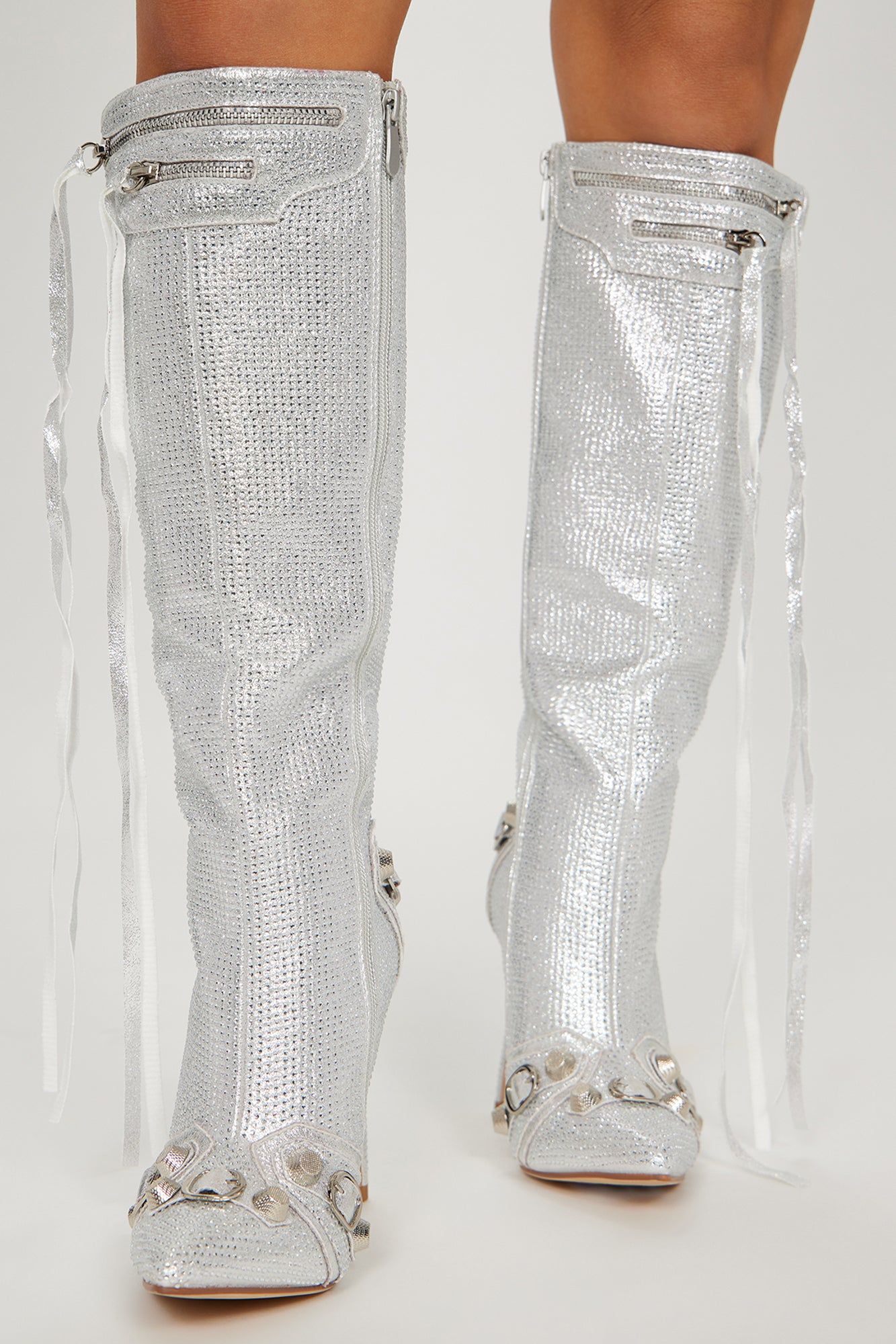 Sending My Best Heeled Boots - Silver sold by Fashion Nova product image thumbnail 2