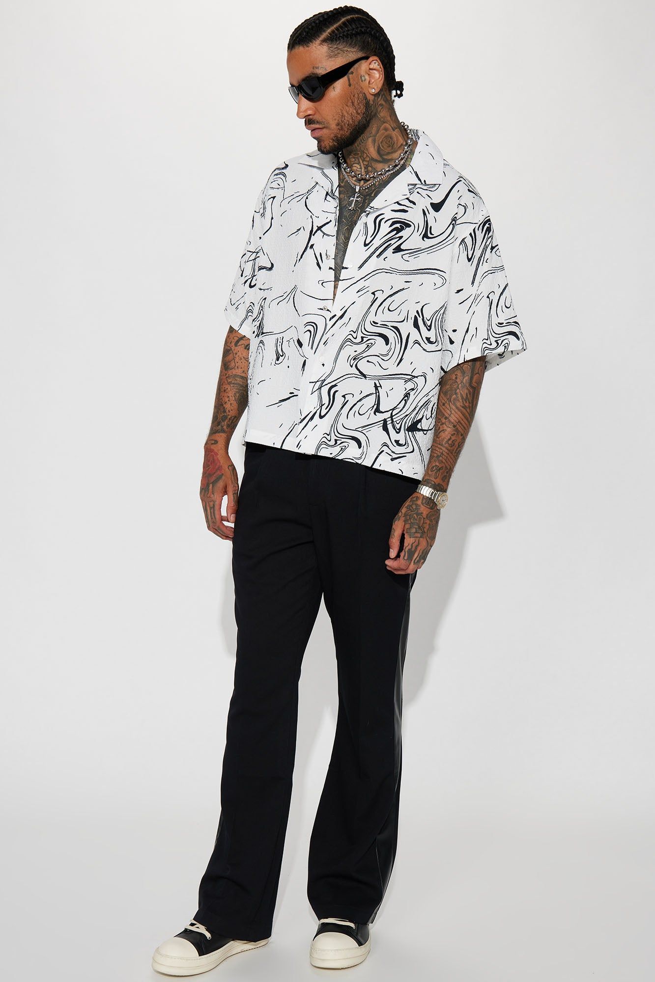 Great Mistakes Button Up Shirt - White/combo sold by Fashion Nova product image thumbnail 3