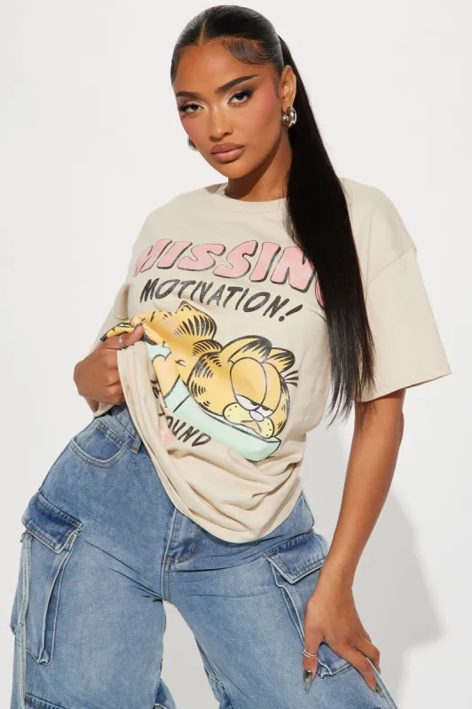 Missing Motivation Garfield Tee - Sand sold by Fashion Nova