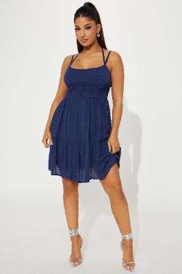 Raveena Mini Dress - Navy sold by Fashion Nova