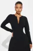 Charolette Long Sleeve Midi Dress - Black sold by Fashion Nova