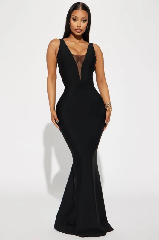 South Of France Bandage Gown - Black sold by Fashion Nova
