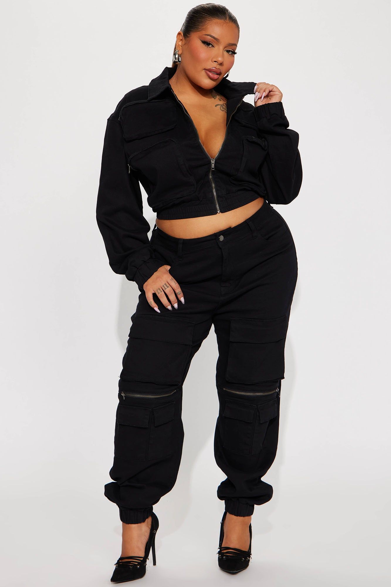 Playoffs Cargo Jacket - Black sold by Fashion Nova product image thumbnail 5