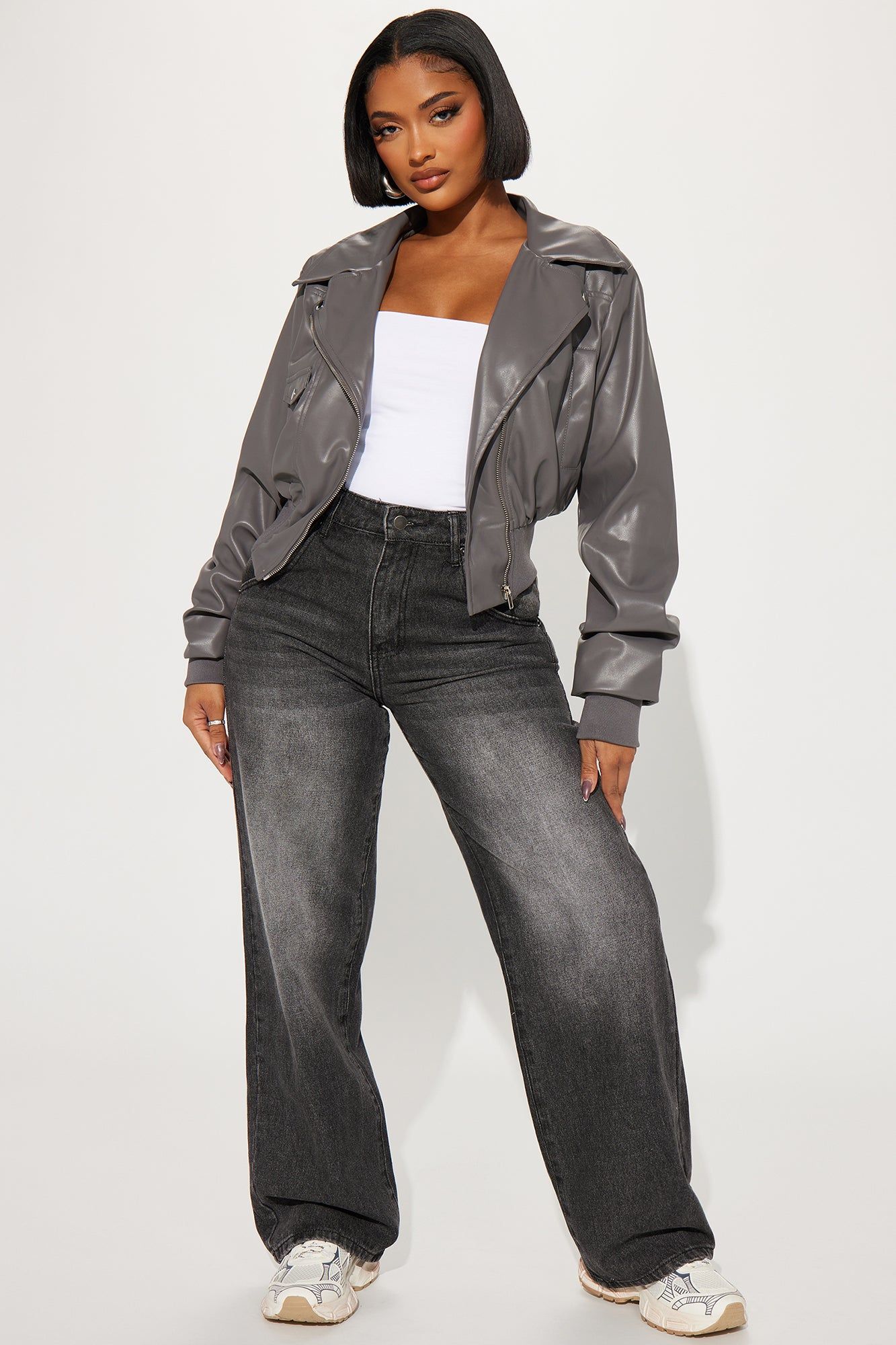 Let's Go Downtown Moto Jacket - Grey sold by Fashion Nova product image thumbnail 2