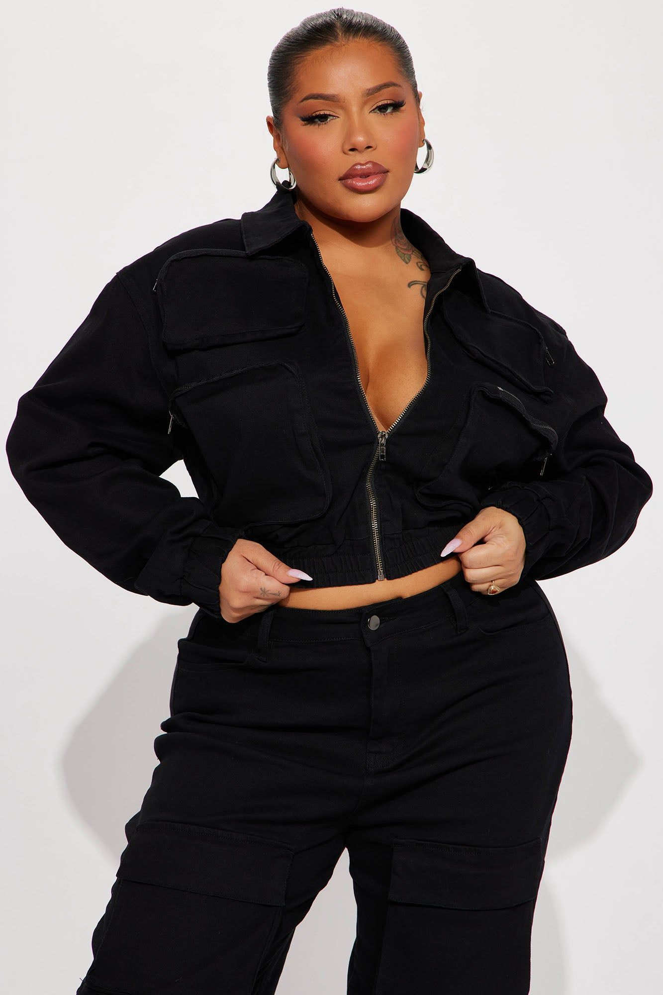 Playoffs Cargo Jacket - Black sold by Fashion Nova product image thumbnail 4