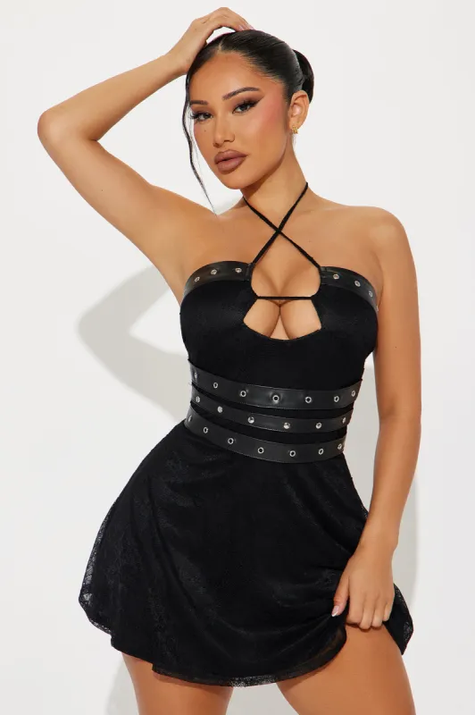 Anya Lace Micro Mini Dress - Black sold by Fashion Nova
