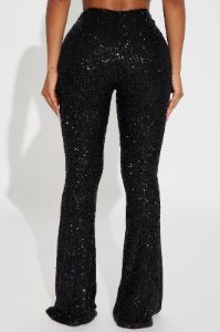 Something Extra Sequin Flare Pant - Black sold by Fashion Nova