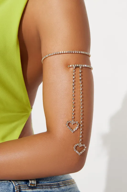Heart With No Limit Arm Cuff - Gold sold by Fashion Nova