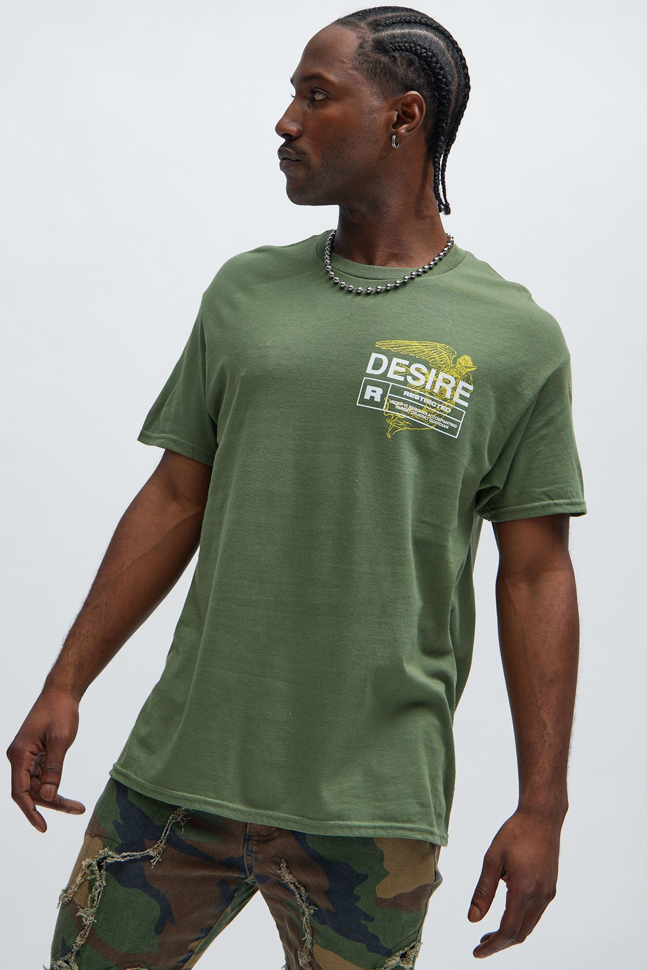 Restricted Desire Short Sleeve Tee - Olive sold by Fashion Nova