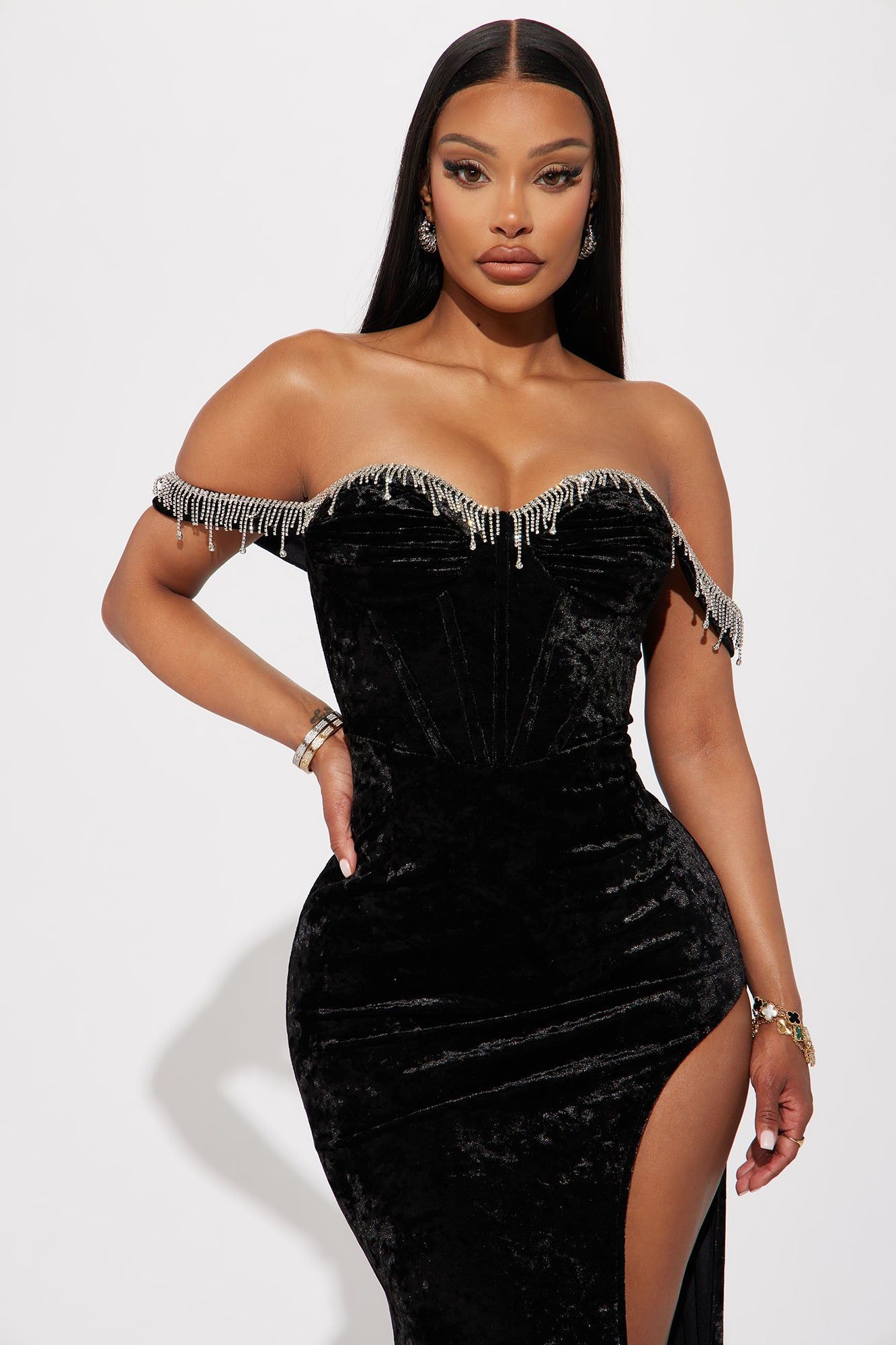 Gemma Velvet Maxi Dress - Black sold by Fashion Nova product image thumbnail 2
