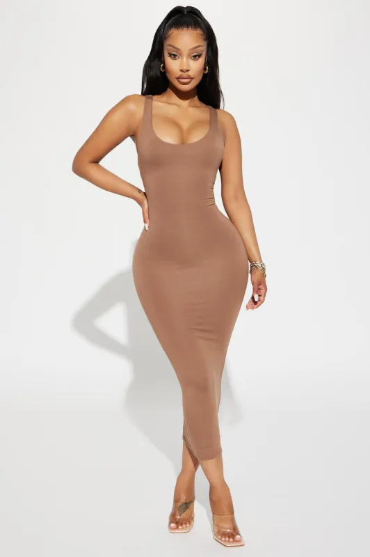 Your Needs Met Dress - Beige sold by Fashion Nova