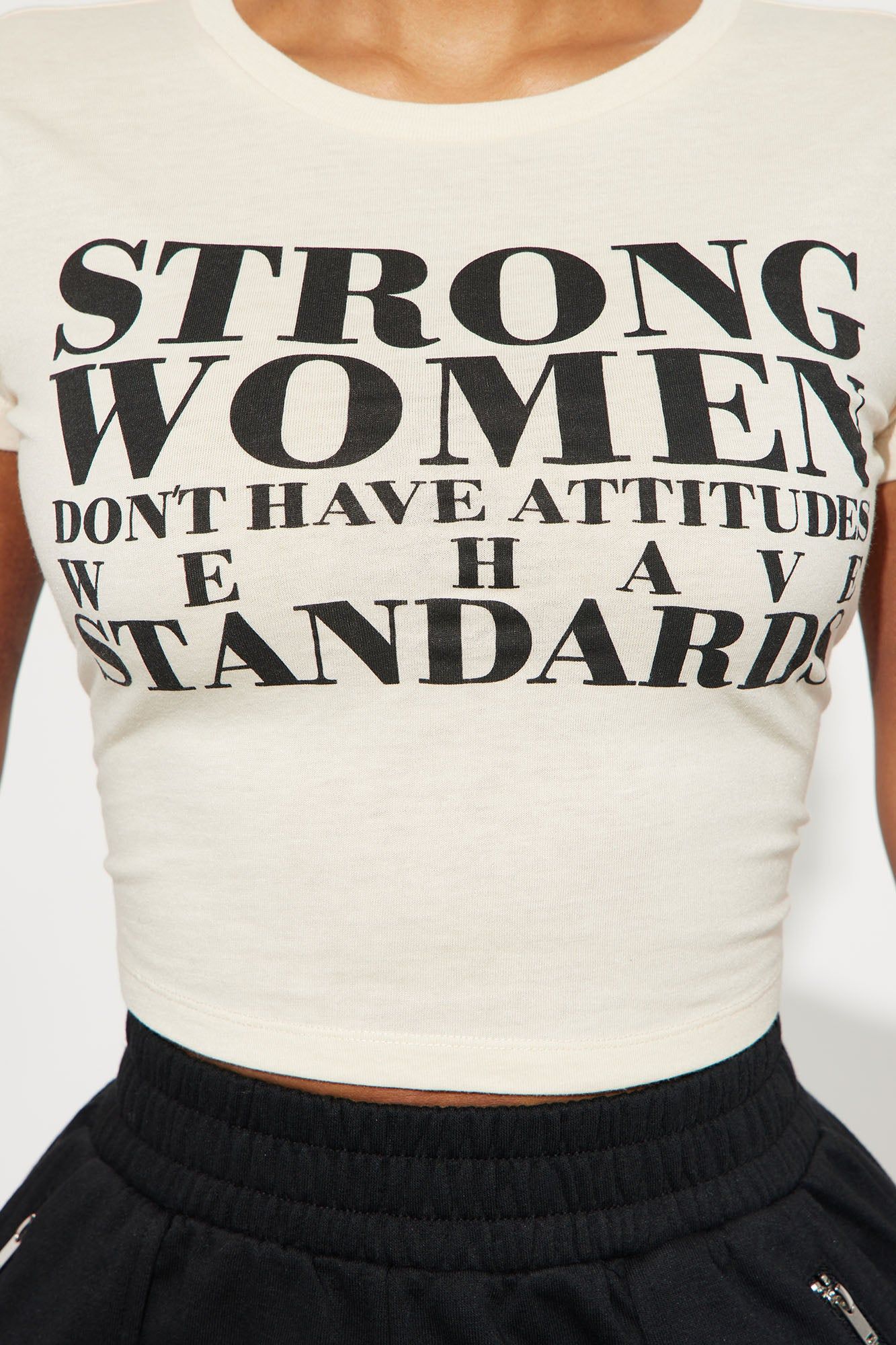 Strong Women Have Standards Tee - Natural/Combo sold by Fashion Nova product image thumbnail 3