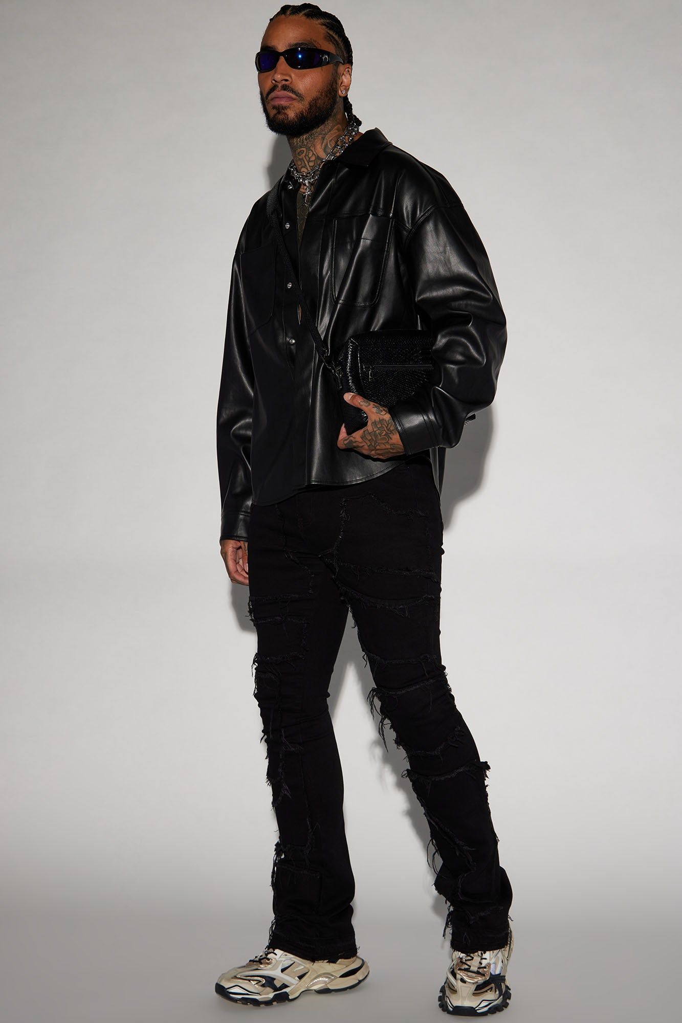 Patch It Up Stacked Skinny Flare Jeans - Black sold by Fashion Nova product image thumbnail 3