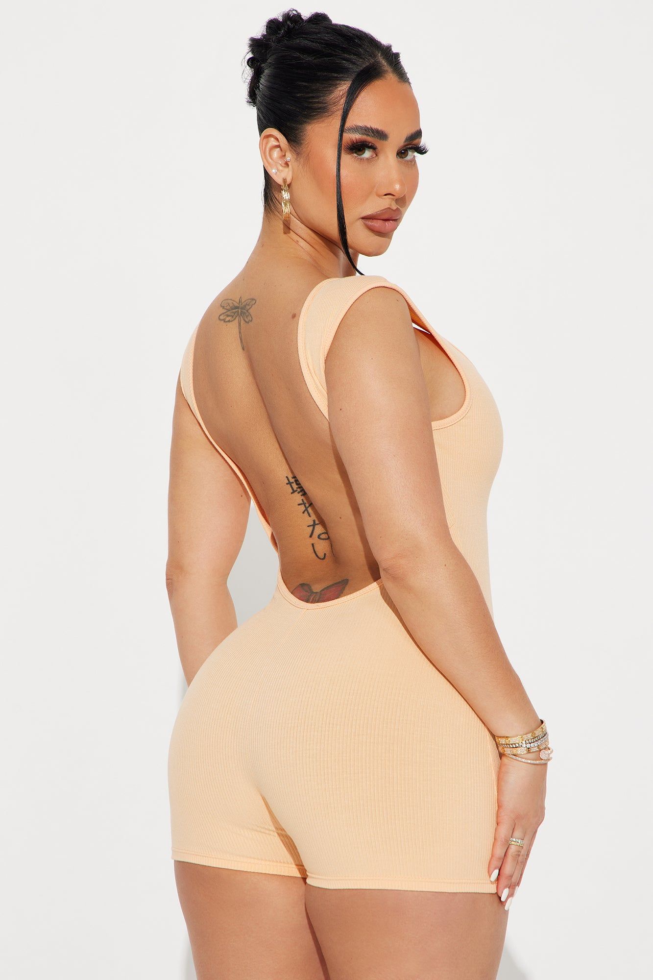 Rachel Snatched Romper - Peach sold by Fashion Nova product image thumbnail 3