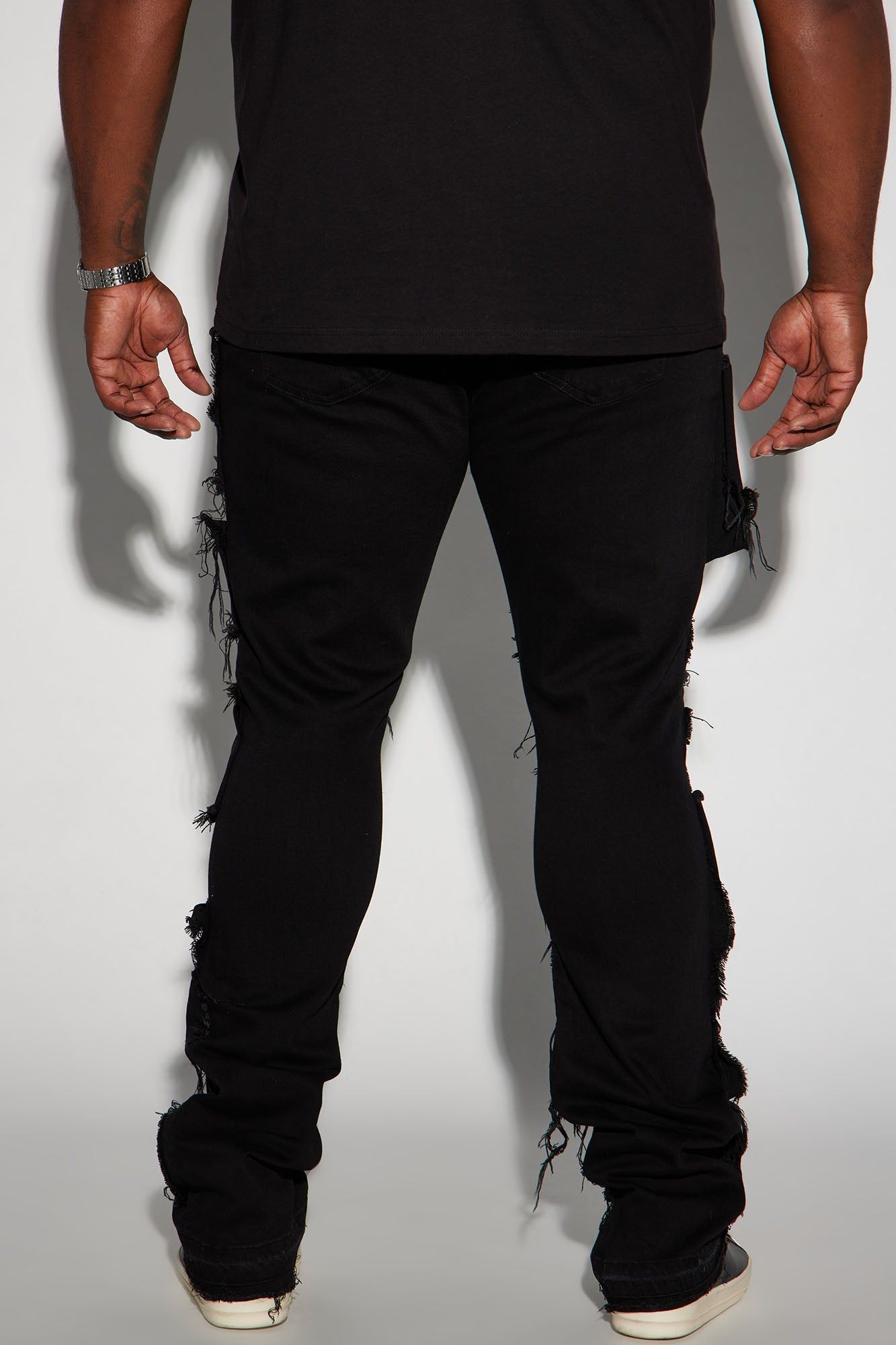 Patch It Up Stacked Skinny Flare Jeans - Black sold by Fashion Nova product image thumbnail 8