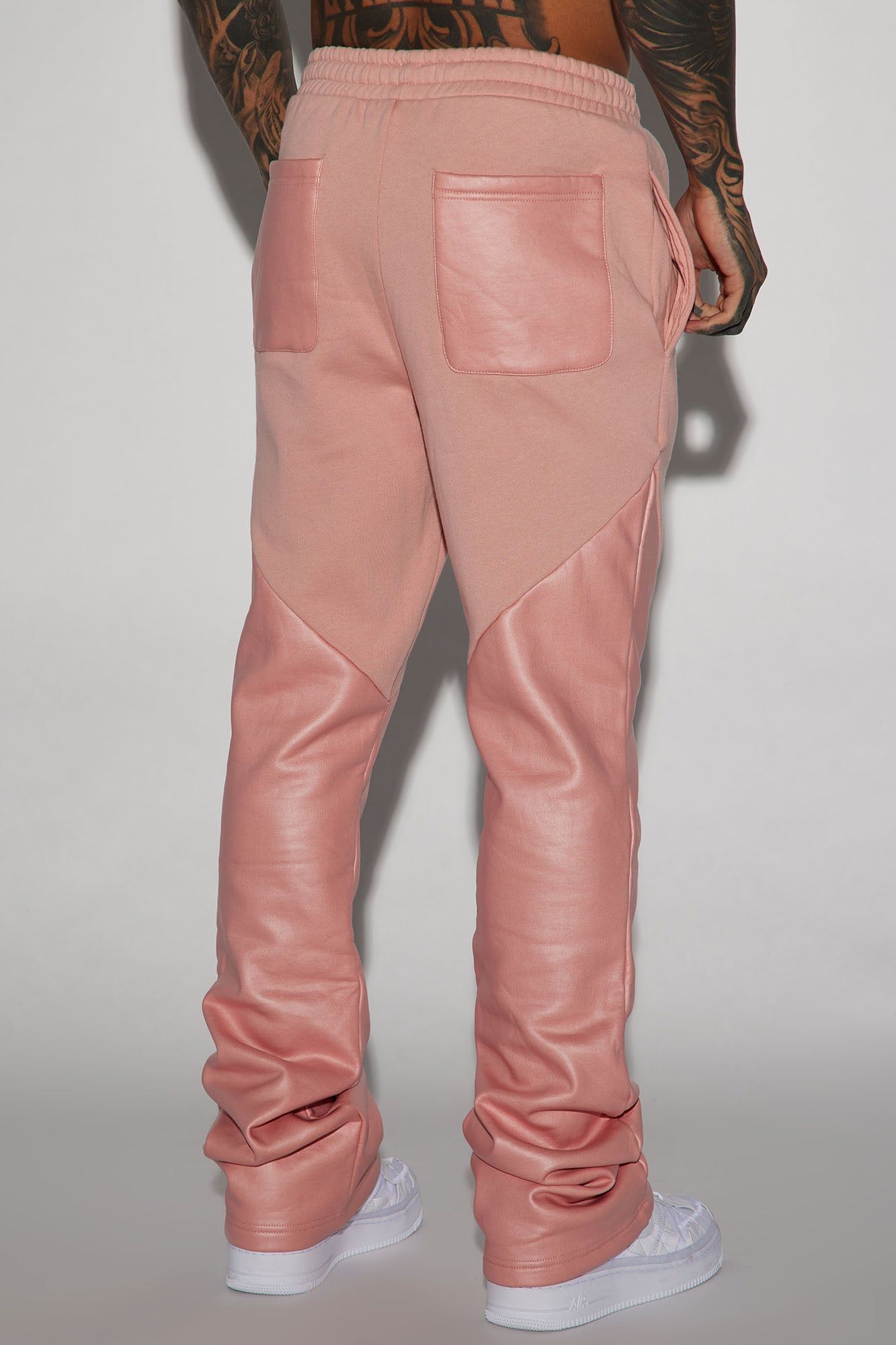 Tyson Waxed Panel Flare Sweatpants - Mauve sold by Fashion Nova product image thumbnail 8