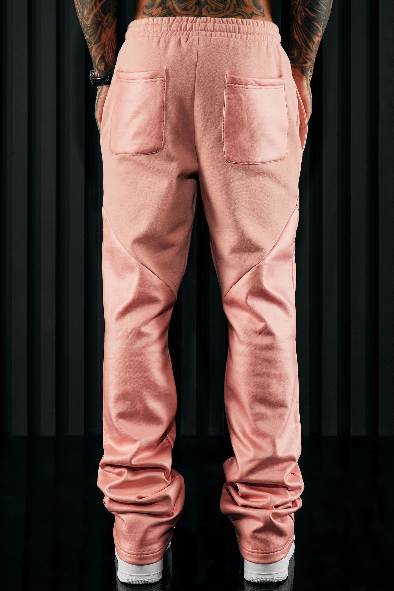 Tyson Waxed Panel Flare Sweatpants - Mauve sold by Fashion Nova product image thumbnail 4
