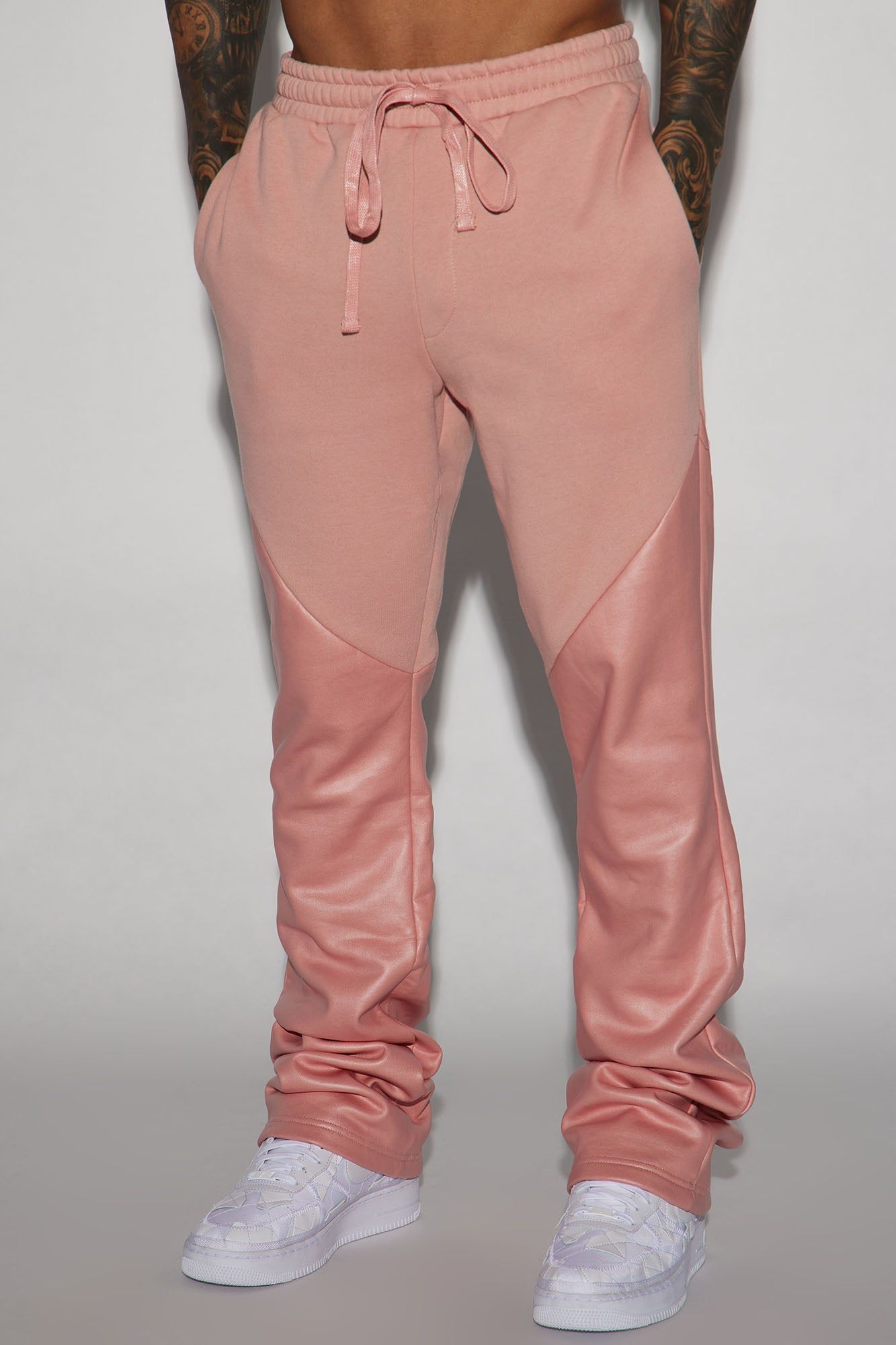 Tyson Waxed Panel Flare Sweatpants - Mauve sold by Fashion Nova product image thumbnail 7