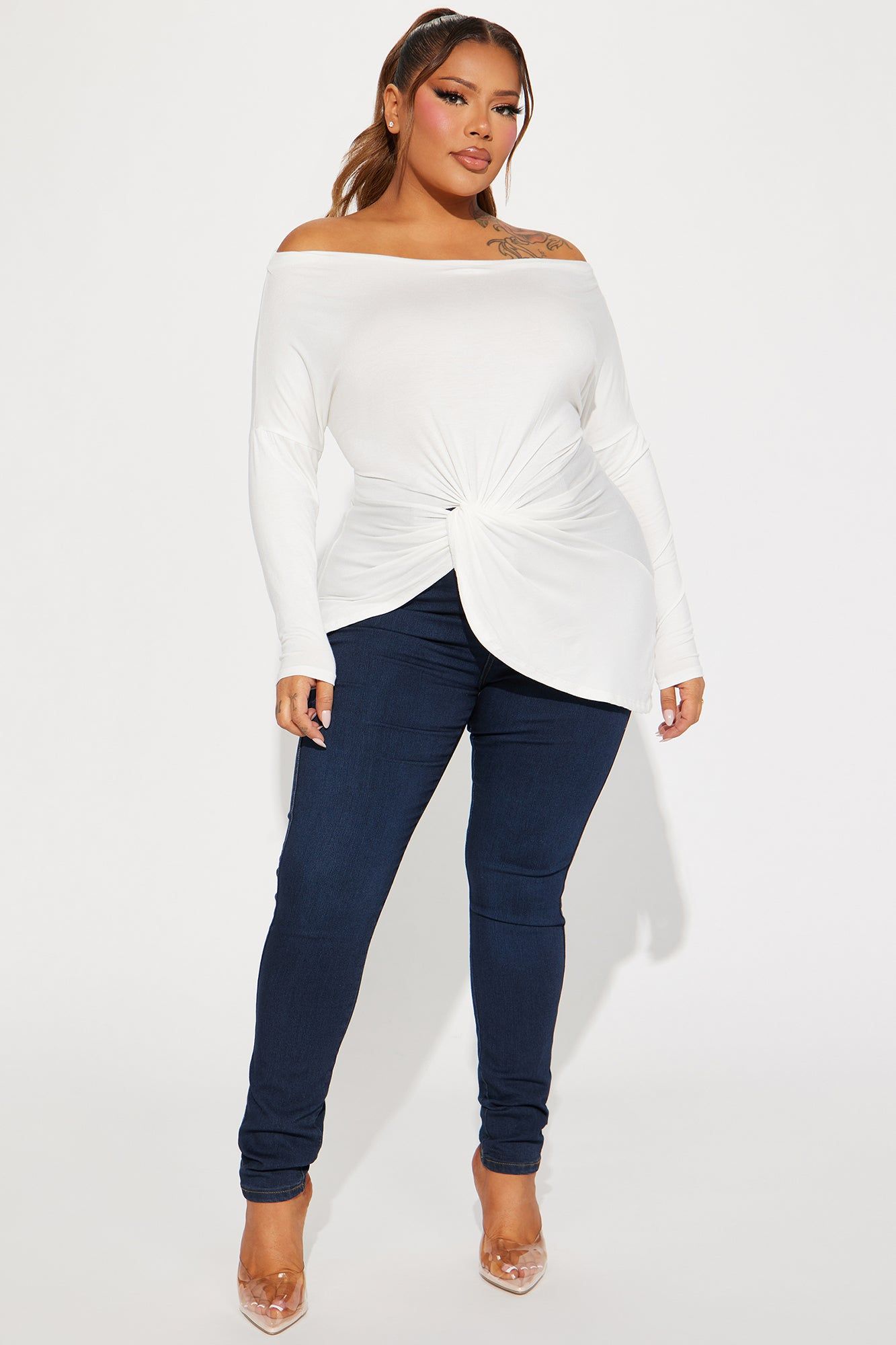 Simply Perfect Long Sleeve Off Shoulder Top - Ivory sold by Fashion Nova product image thumbnail 4