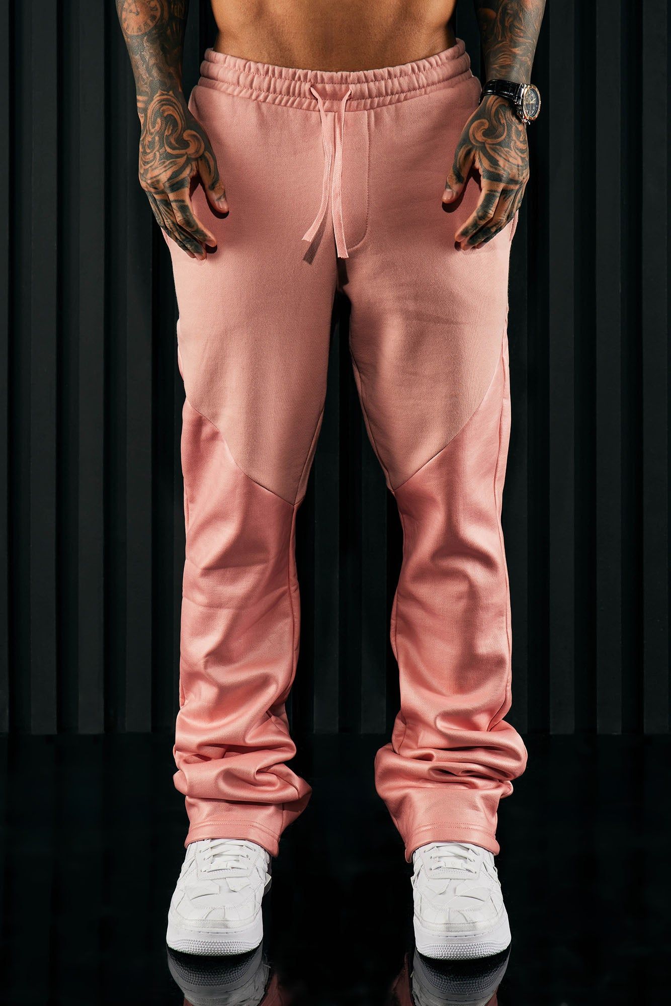Tyson Waxed Panel Flare Sweatpants - Mauve sold by Fashion Nova product image thumbnail 3