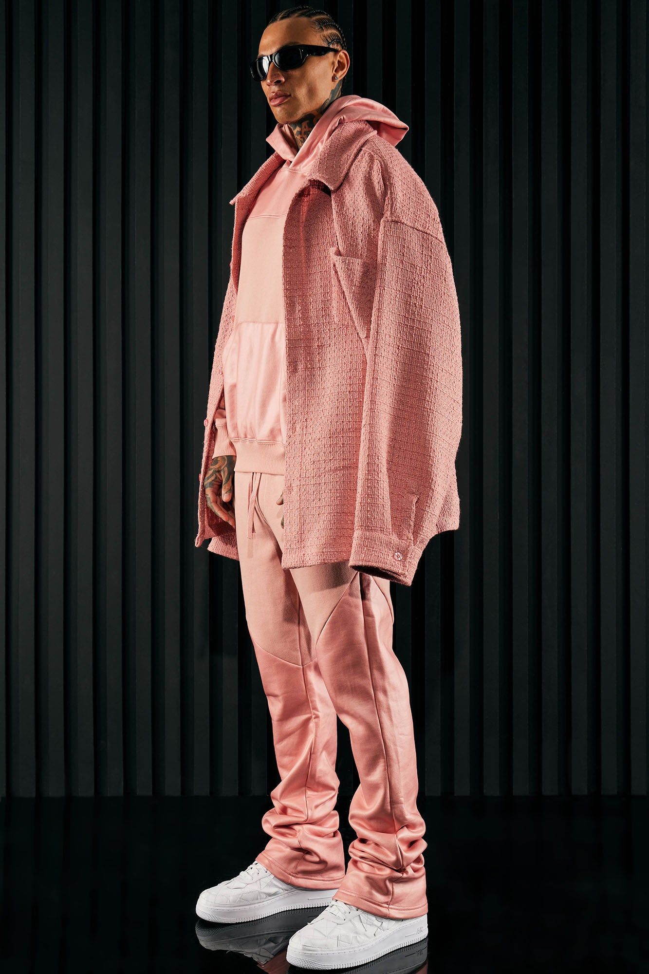 Tyson Waxed Panel Flare Sweatpants - Mauve sold by Fashion Nova product image thumbnail 2