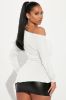 Simply Perfect Long Sleeve Off Shoulder Top - Ivory sold by Fashion Nova