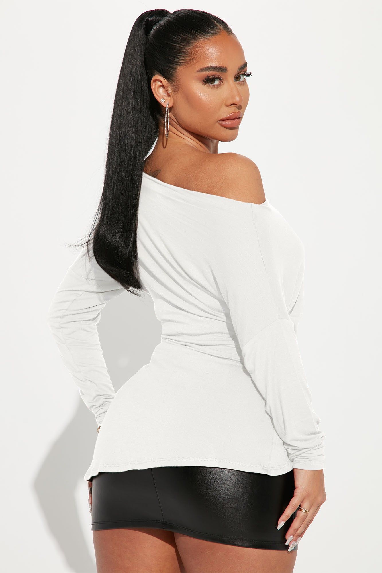 Simply Perfect Long Sleeve Off Shoulder Top - Ivory sold by Fashion Nova product image thumbnail 3