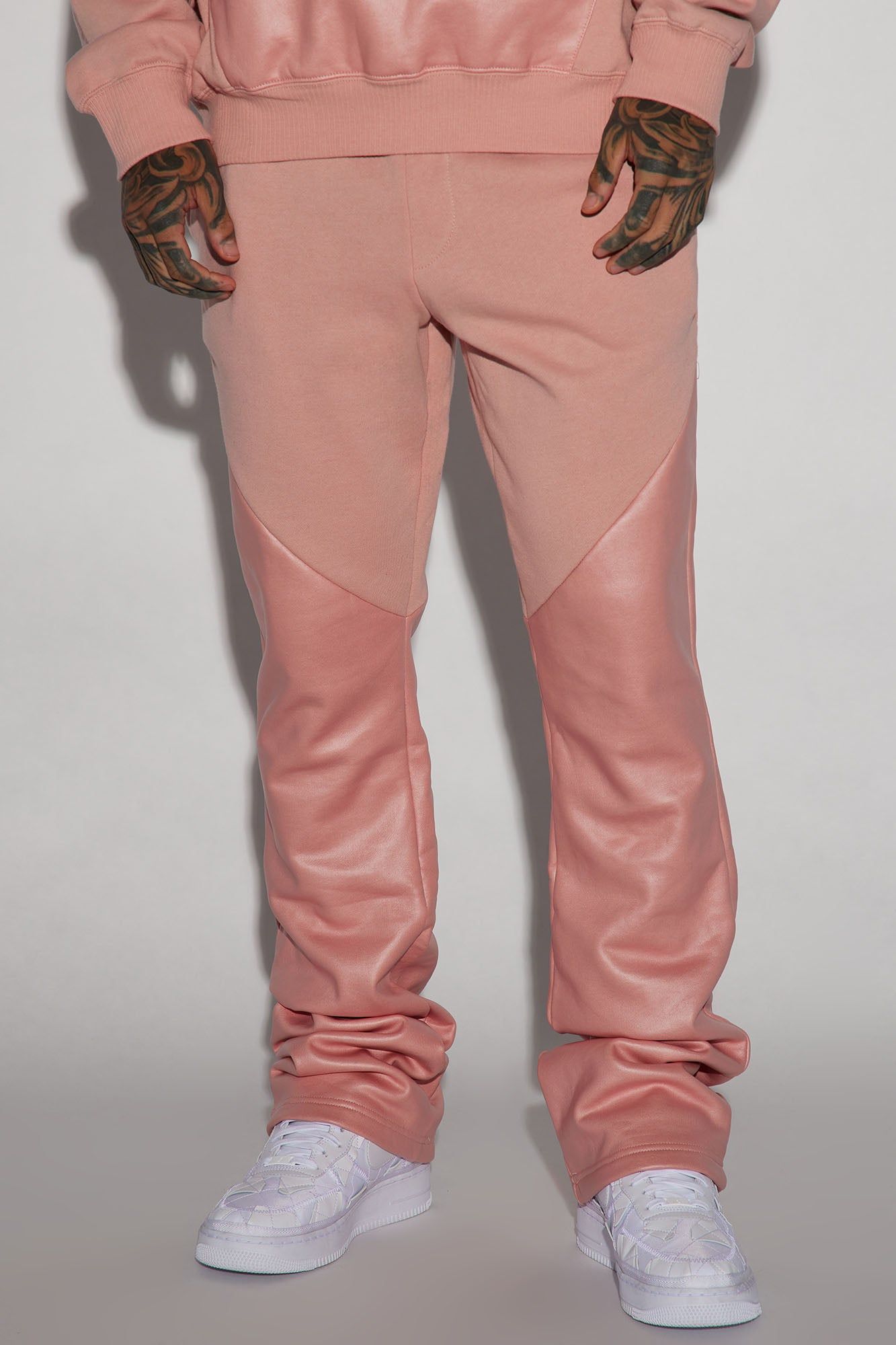 Tyson Waxed Panel Flare Sweatpants - Mauve sold by Fashion Nova product image thumbnail 5