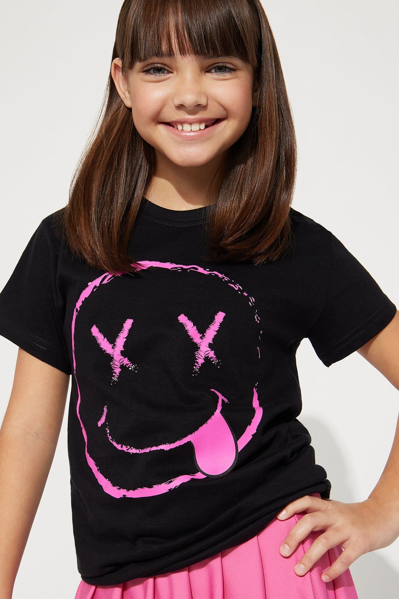 Mini Cross Your Eyes And Smile Short Sleeve Tee - Black sold by Fashion Nova product image thumbnail 2
