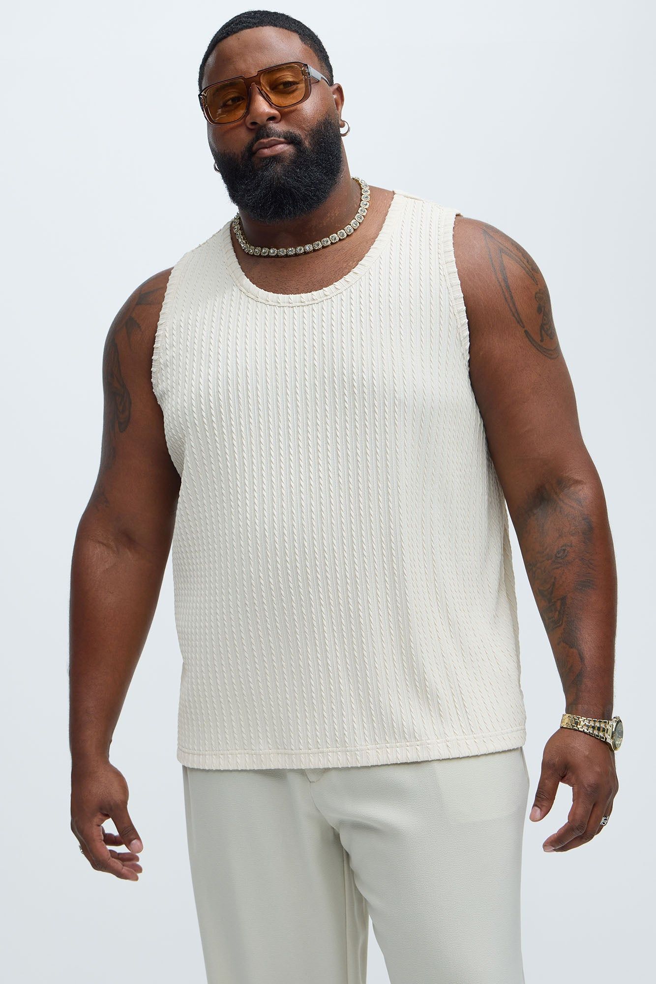 Rope Textured Tank - Cream sold by Fashion Nova product image thumbnail 5