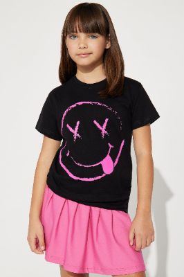 Mini Cross Your Eyes And Smile Short Sleeve Tee - Black sold by Fashion Nova