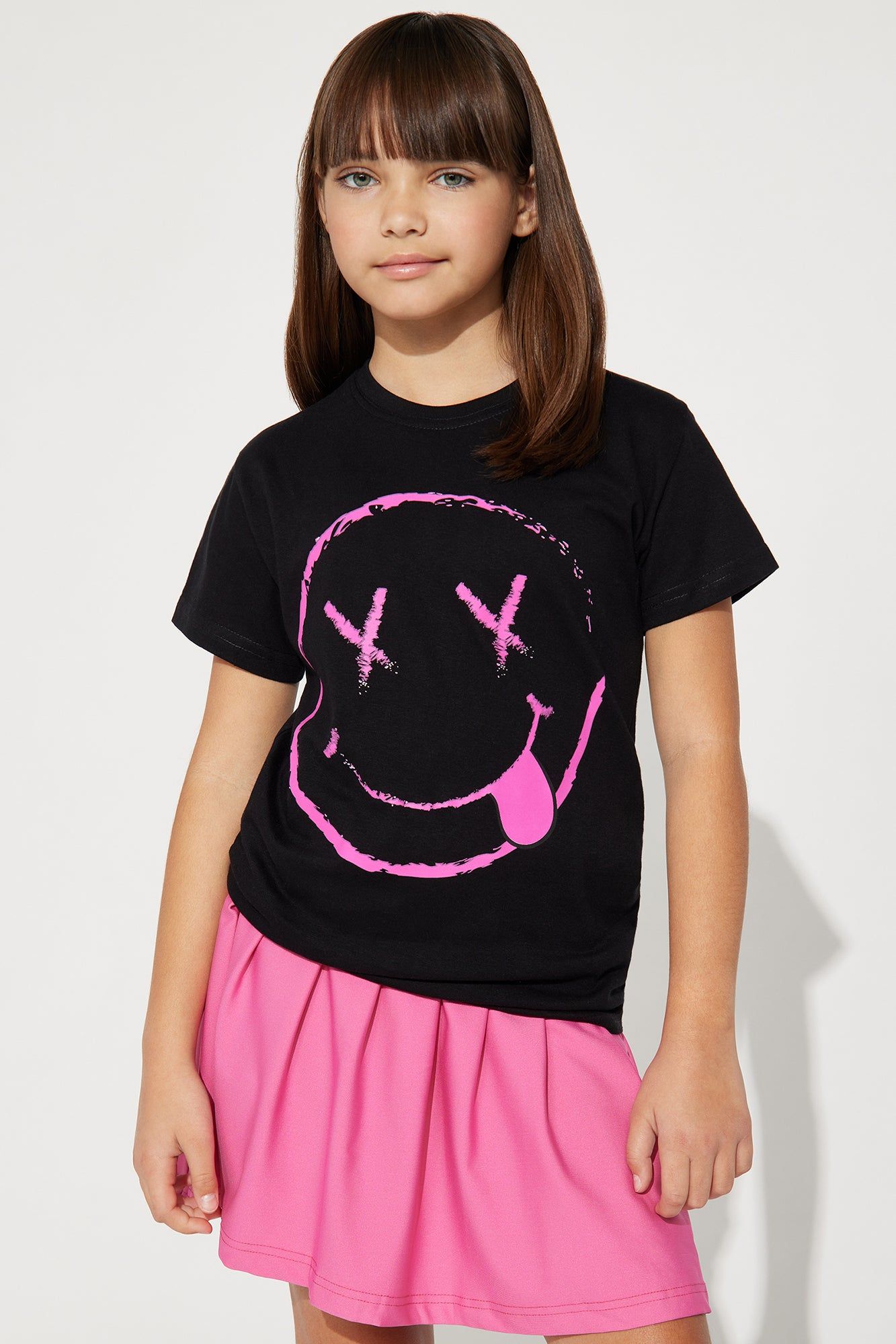 Mini Cross Your Eyes And Smile Short Sleeve Tee - Black sold by Fashion Nova