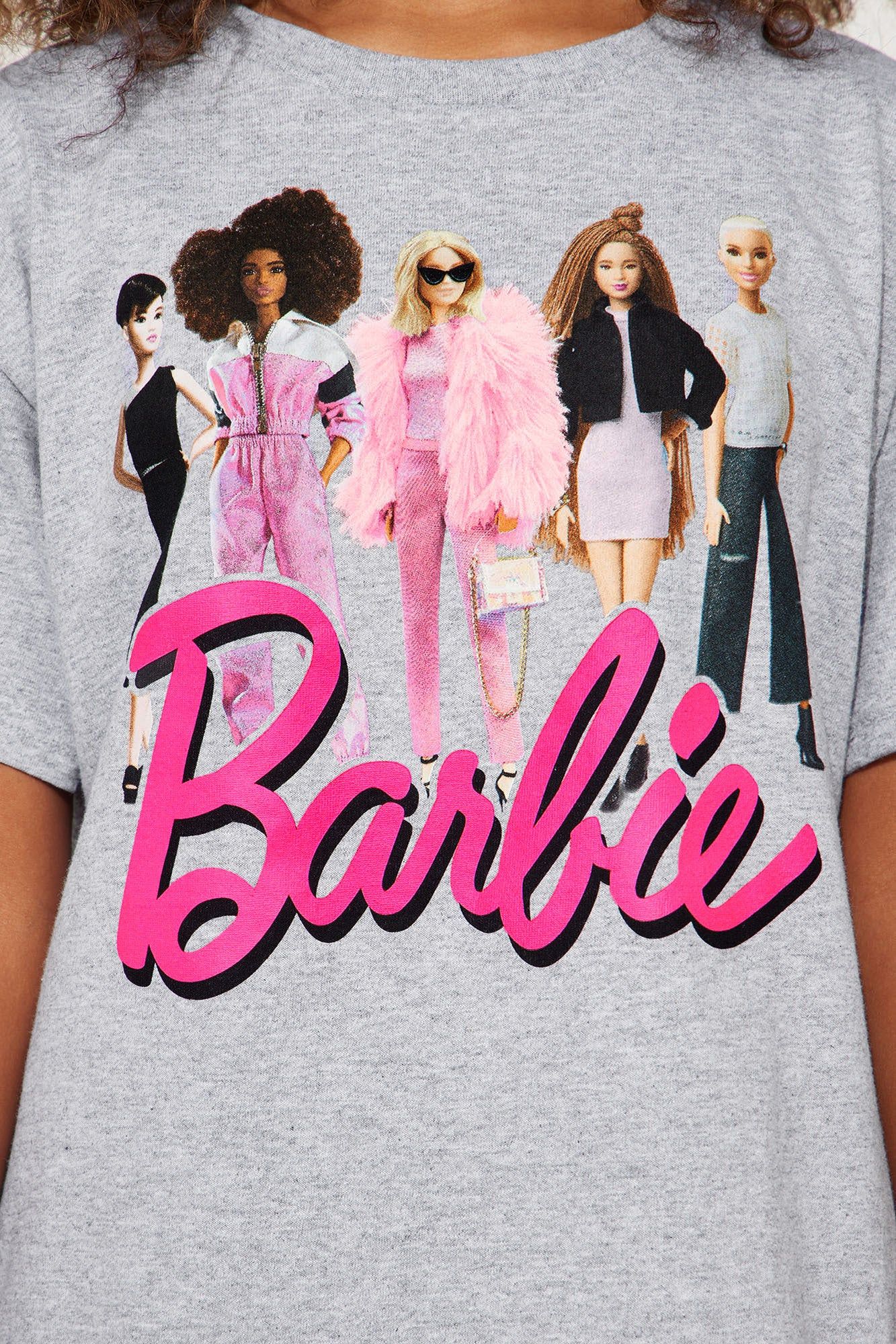 Mini Barbie Together Forever Short Sleeve Tee - Heather Grey sold by Fashion Nova product image thumbnail 3