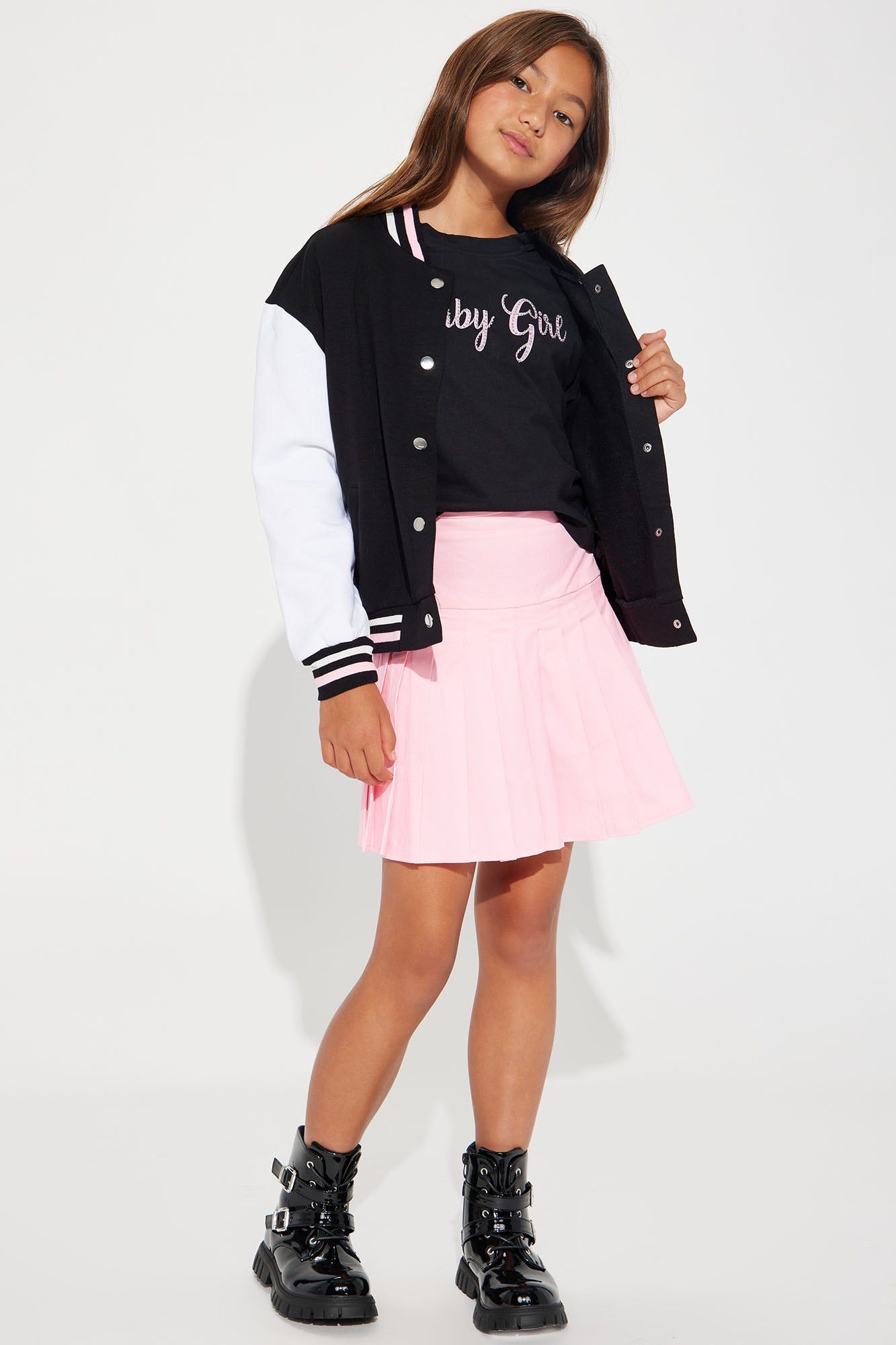 Mini 3 Piece Baby Girl Skirt Set - Black sold by Fashion Nova