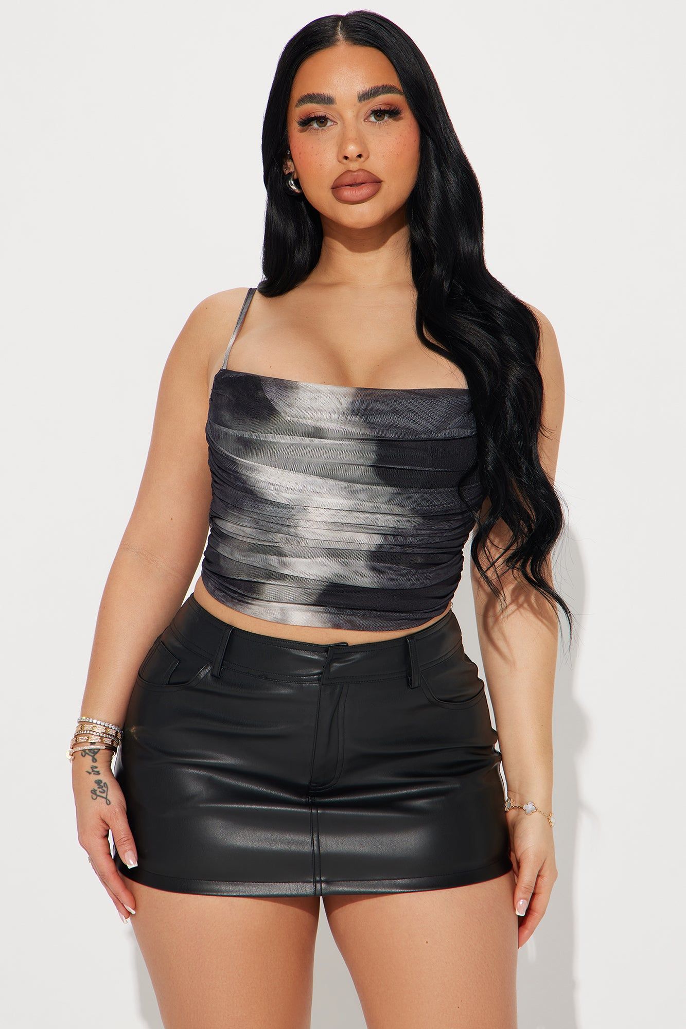 Give Me Love Mesh Top - Black/combo sold by Fashion Nova