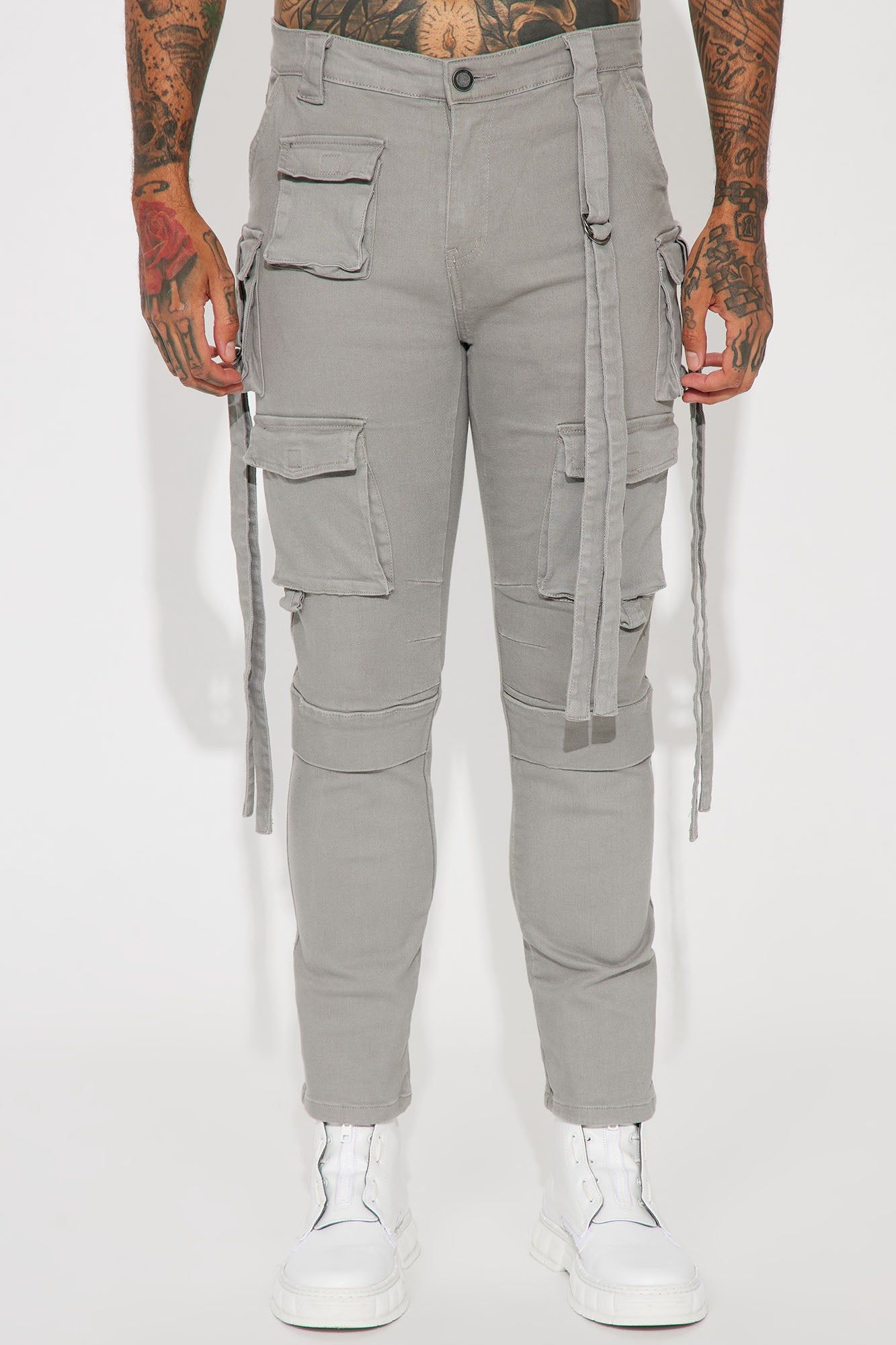 Rambo Relaxed Twill Cargo Pants - Grey sold by Fashion Nova product image thumbnail 5